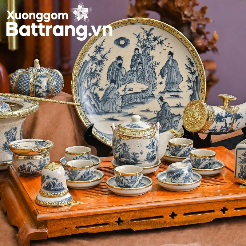 Bộ ấm chén men rạn