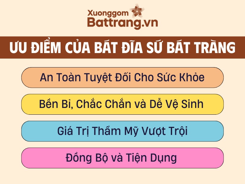 Ưu điểm của bát đĩa Bát Tràng