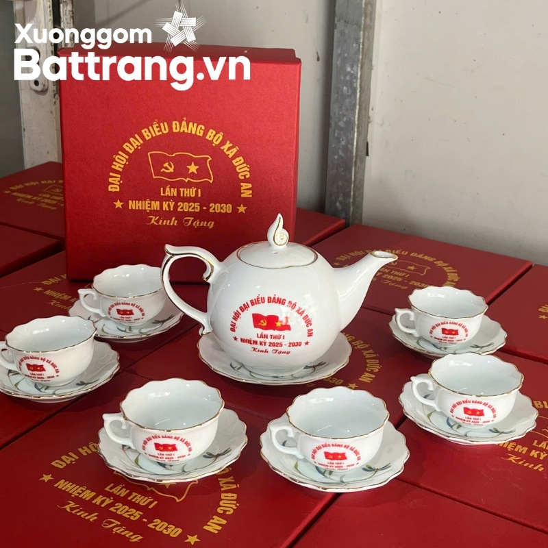 Bộ ấm chén in logo quà tặng