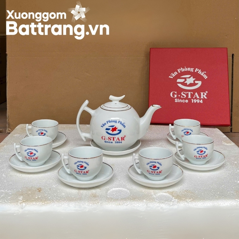 Bộ ấm chén in logo quà tặng