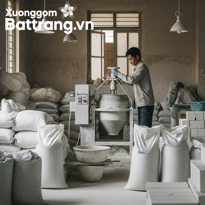 Xử lý đất sét làm gốm sứ