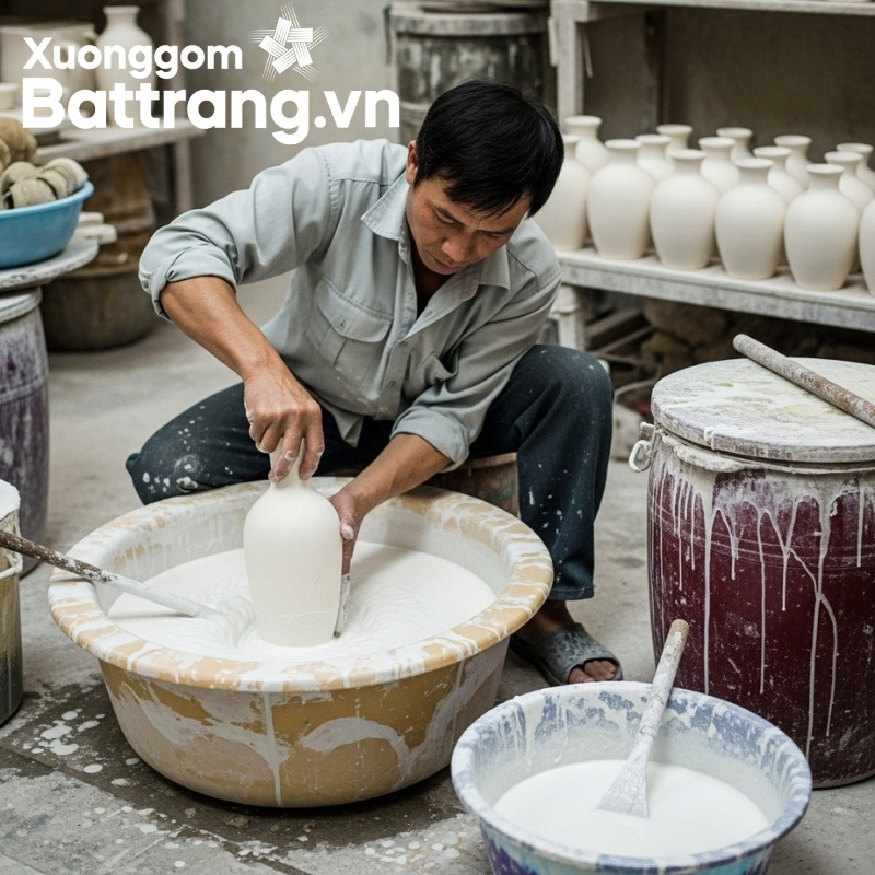 Sản xuất lọ hoa Bát Tràng