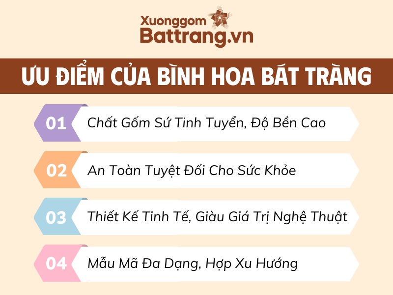 Ưu điểm của bình hoa Bát Tràng
