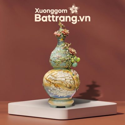 Bình Gốm Trang Trí Hồ Lô Phú Quý Thuận Buồm Xuôi Gió Đắp Nổi Vàng Kim XG-BG03 - Ảnh đại diện
