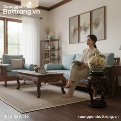 Bình Hút Lộc Men Kem XG-BHL07 cao 23cm được đặt...