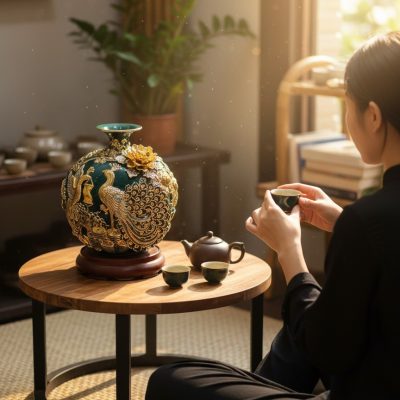 Góc thưởng trà yên bình kiểu Việt với bình hút ...