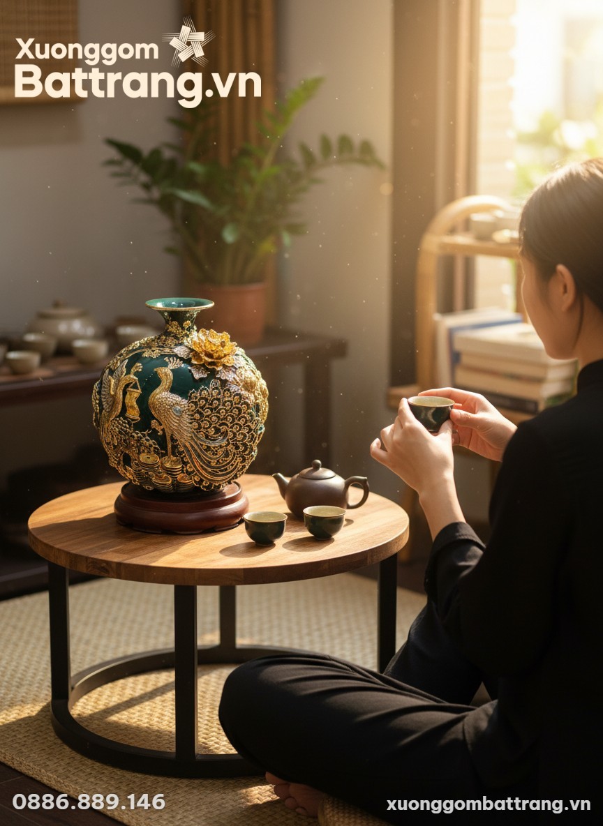 Góc thưởng trà yên bình kiểu Việt với bình hút ...