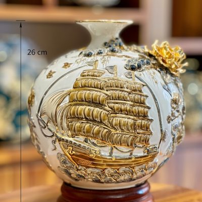 Kích thước Bình hút lộc Thuận Buồm Xuôi Gió đắp nổi vẽ vàng