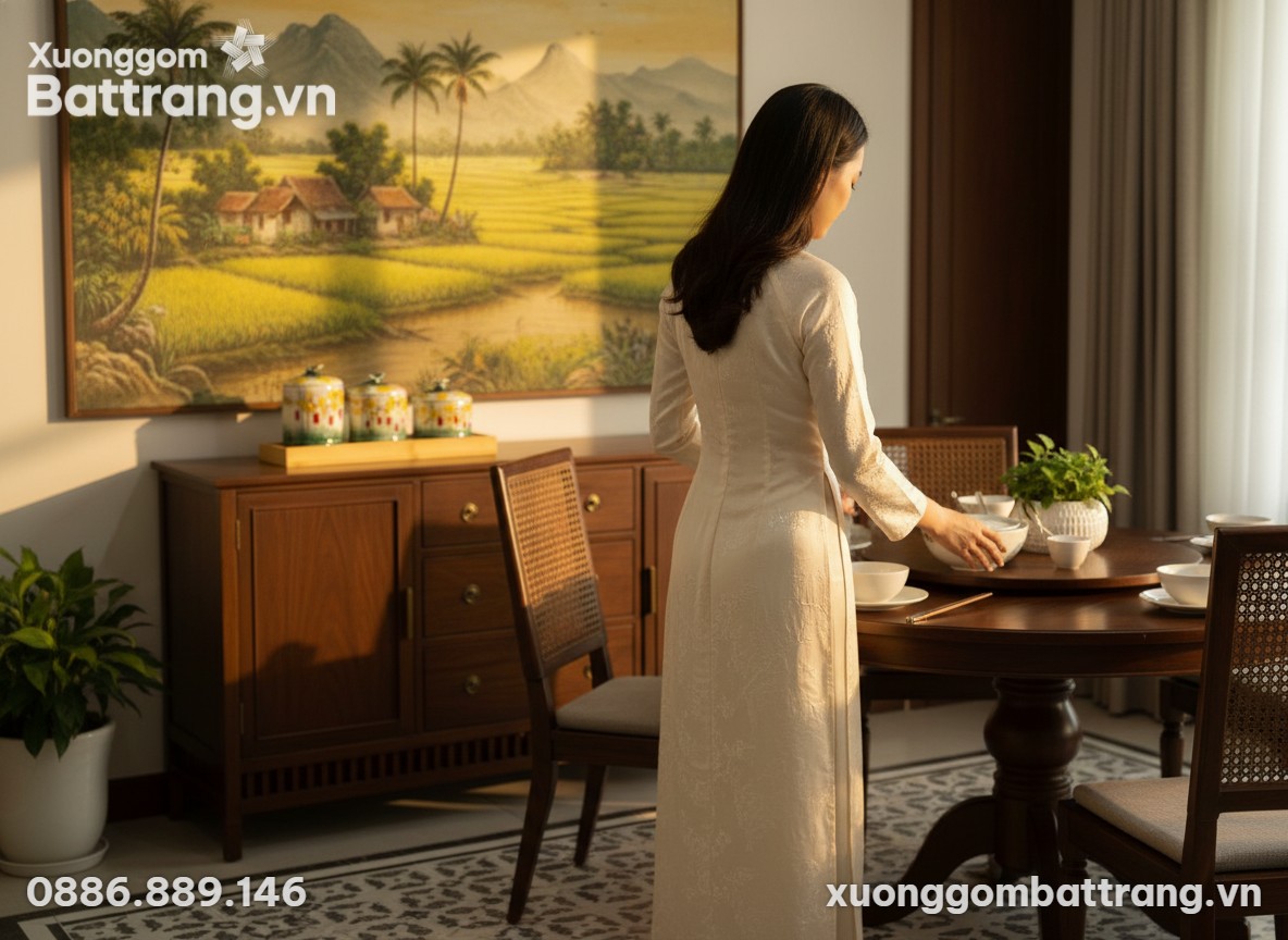 Bộ 3 hũ gốm sứ họa tiết hoa mai vàng, đèn lồng ...