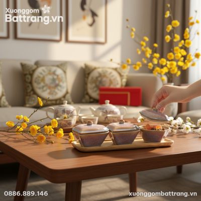 Một không gian phòng khách Việt Nam hiện đại, ấ...