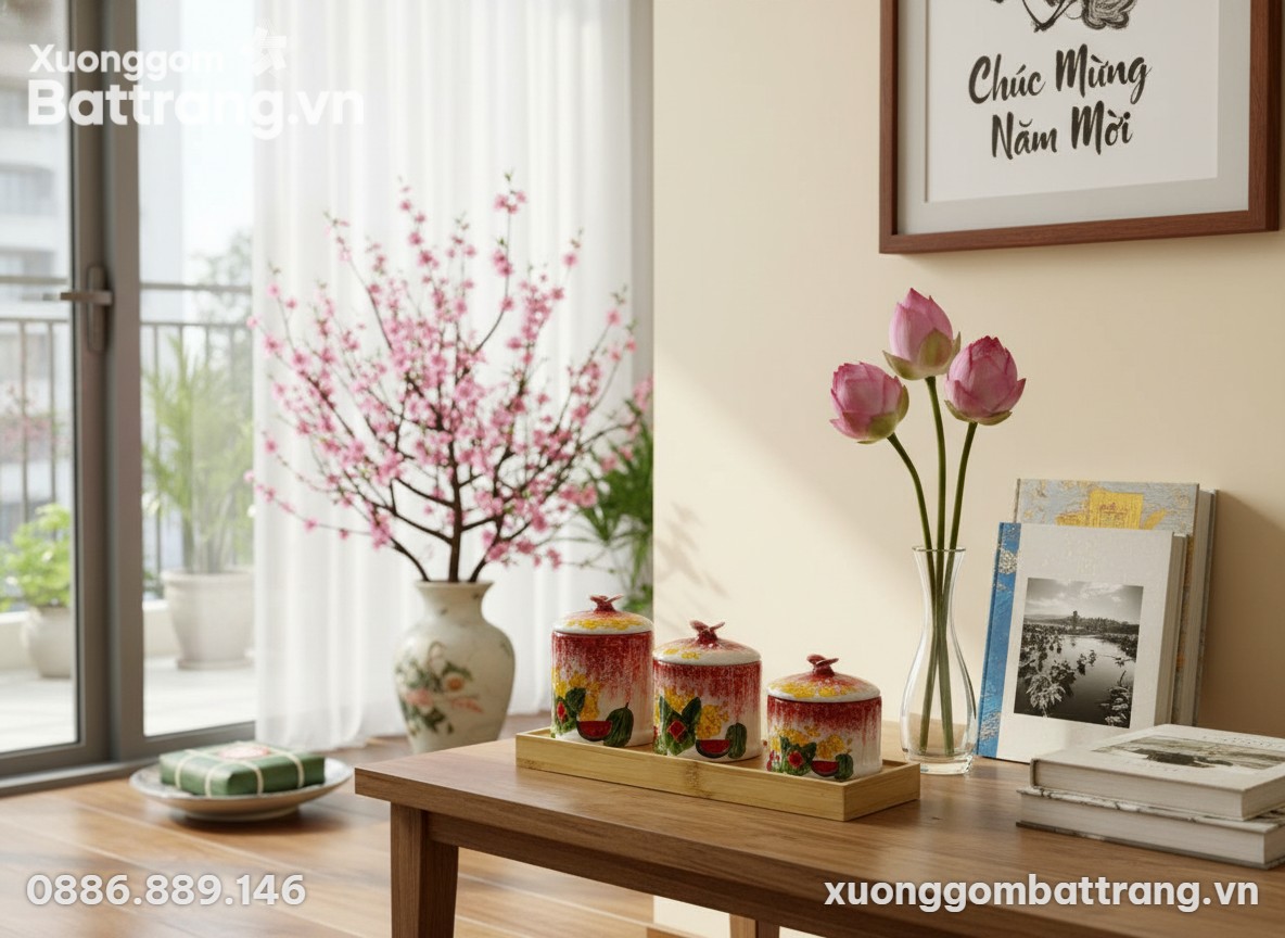 Góc bàn console trong một căn hộ phong cách Việ...