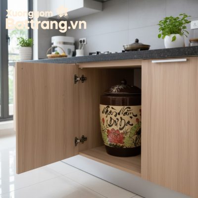 Hũ đựng gạo gốm sứ Bát Tràng