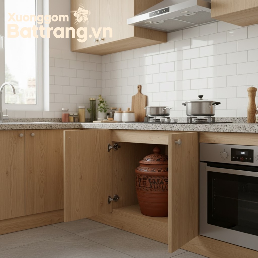 Hũ đựng gạo gốm sứ Bát Tràng