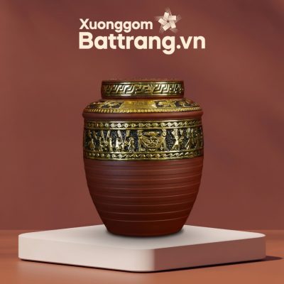 Chum Ngâm Rượu Khắc Nổi Dát Vàng Hoa Văn Đông Sơn Âu Lạc XG-CR03 - Ảnh đại diện