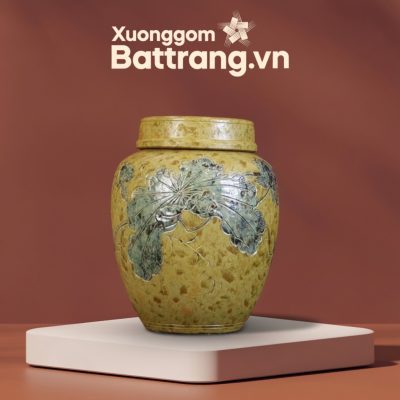 Chum Rượu Gốm Khắc Lá Sen Vàng 10 Lít XG-CR09 - Ảnh đại diện