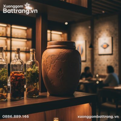 Góc quầy bar nhà hàng sang trọng phong cách Việ...