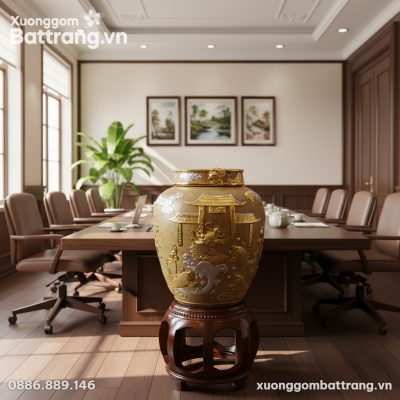 Chum Rượu Kim Ngư 50L dát vàng đặt trang trọng ...