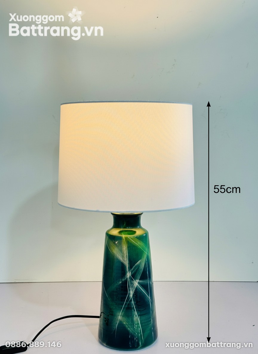 Kích thước Đèn Ngủ Gốm Sứ Men Cẩm Thạch Ánh Xanh XG-DN01