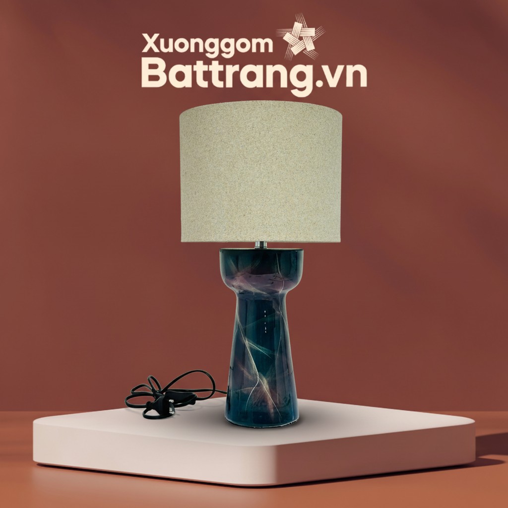 Đèn Ngủ Men Cẩm Thạch Vân Đá Bát Tràng XG-DN05