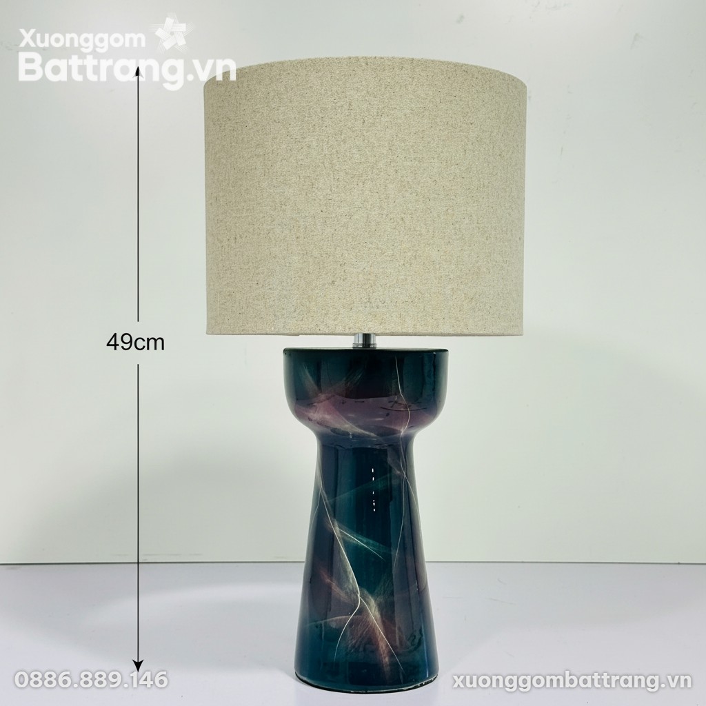 Kích thước Đèn Ngủ Men Cẩm Thạch Vân Đá Bát Tràng XG-DN05