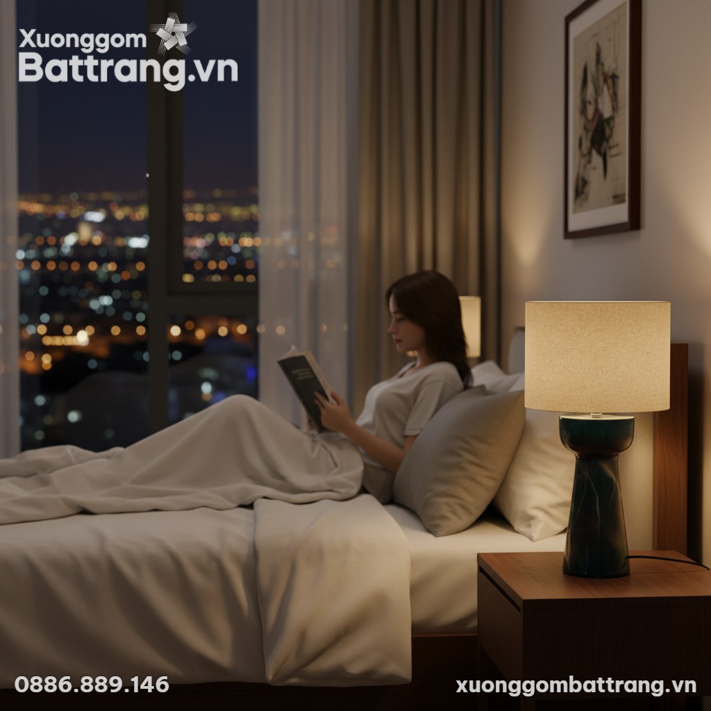 Đèn Ngủ Men Cẩm Thạch Vân Đá Bát Tràng XG-DN05 ...