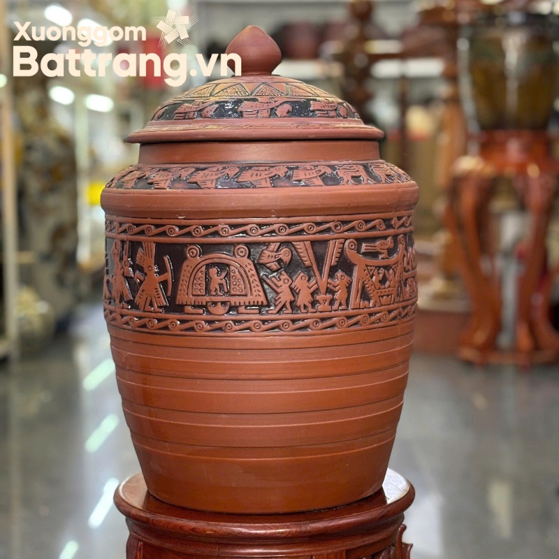 Hũ đựng gạo Bát Tràng