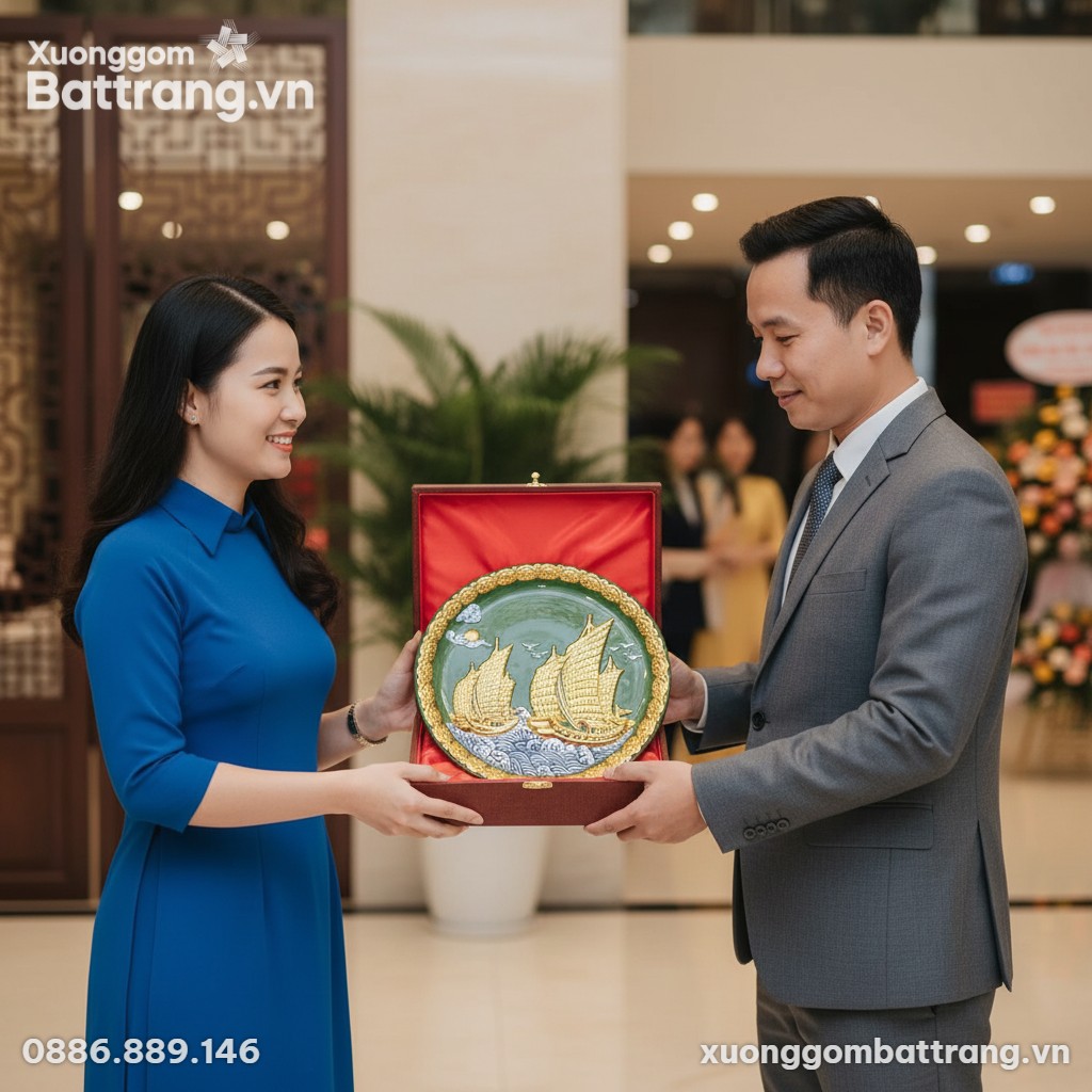 Cảnh một đối tác kinh doanh Việt Nam lịch thiệp...