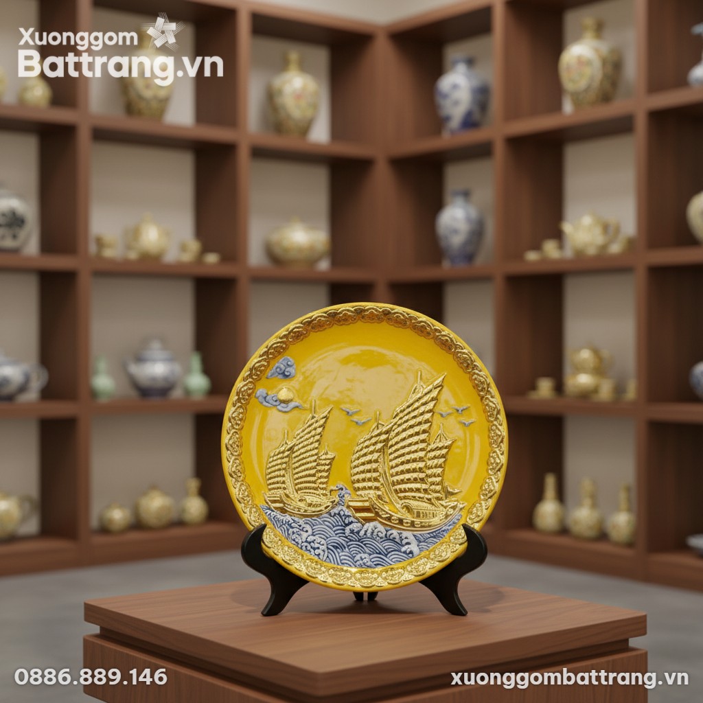 Một góc trưng bày nghệ thuật trong studio gốm s...