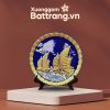 Đĩa Trang Trí Thuận Buồm Đắp Nổi Dát Vàng Men Xanh Coban XG-DC05 - Ảnh đại diện