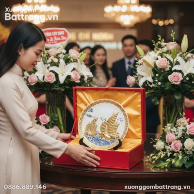 Một người phụ nữ Việt Nam mặc áo dài thanh lịch...