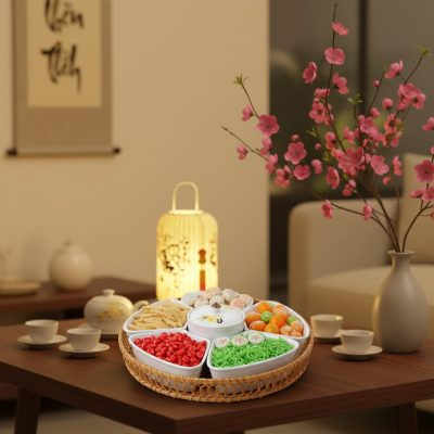 Khung cảnh một buổi tối Giao thừa ấm áp tại một...