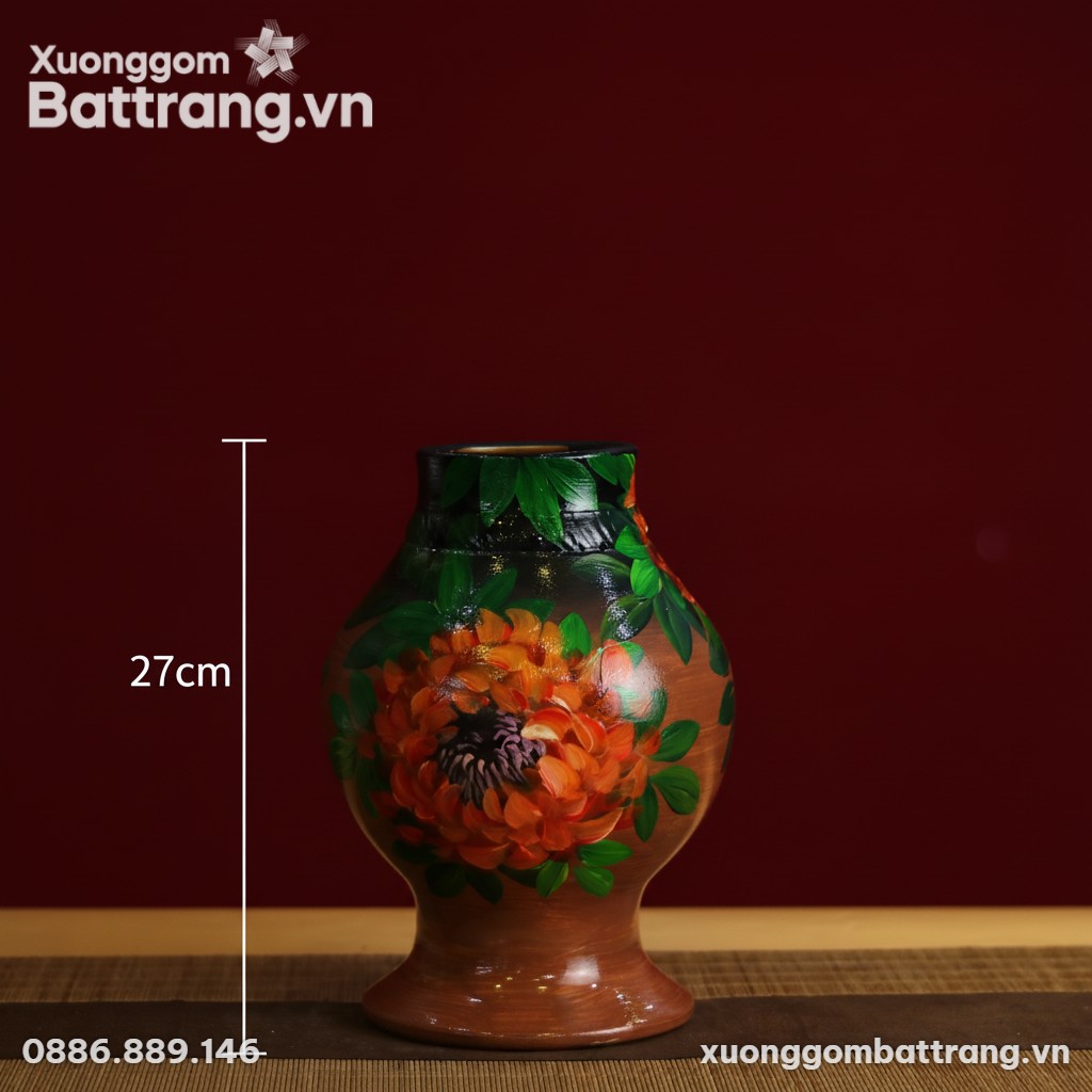 Kích thước Lọ Hoa Vẽ Hao 3D Vuốt Tay Thủ Công XG-LH03