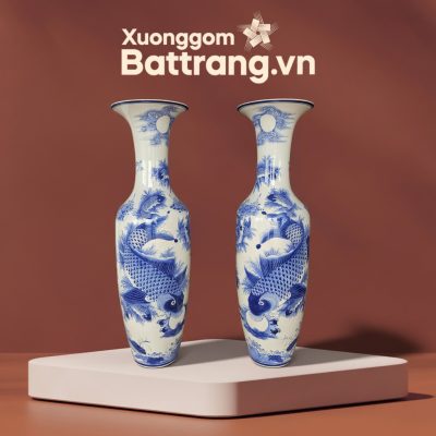 Lục Bình Men Lam Lý Ngư Chầu Nguyệt Vẽ Tay XG-LB04 - Ảnh đại diện