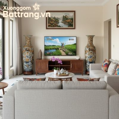 Lục bình phong thủy gốm sứ Bát Tràng