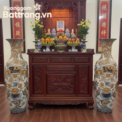 Lục bình phong thủy gốm sứ Bát Tràng