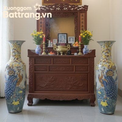 Lục bình phong thủy gốm sứ Bát Tràng