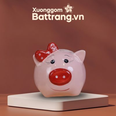 Ống Tiết Kiệm Heo Hồng Đeo Nơ XG-HD04