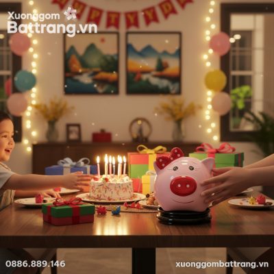 Khoảnh khắc trao quà ý nghĩa: Ống tiết kiệm heo...