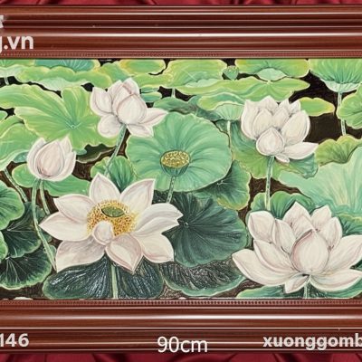 Kích thước Tranh Bách Liên Hoa Gốm Sứ Bát Tràng XG-TR05