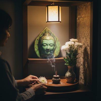 Một góc thờ cúng nhỏ ấm cúng trong ngôi nhà Việ...