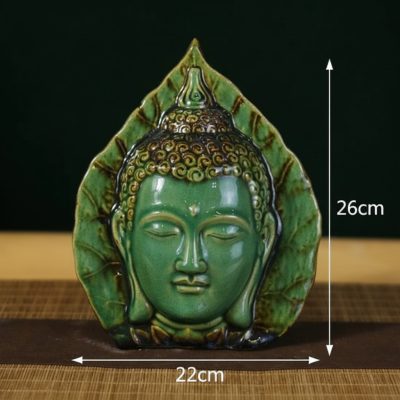 Kích thước Tượng Lá Bồ Đề Mặt Phật Men Ngọc Lục XG-TG16