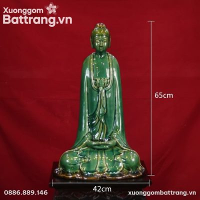 Kích thước Tượng Phật An Nhiên Men Ngọc Lục Bát Tràng XG-TG02