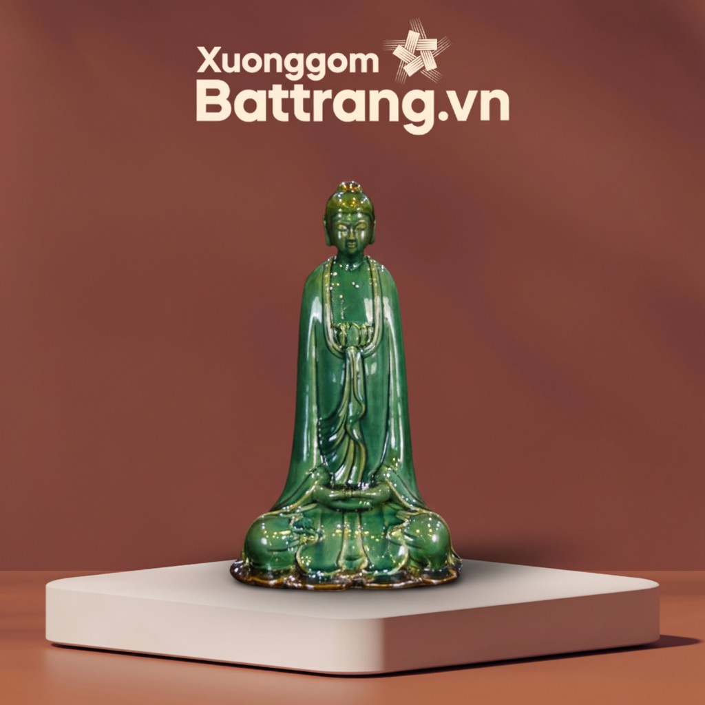 Tượng Phật An Nhiên Men Ngọc Lục Bát Tràng XG-TG02