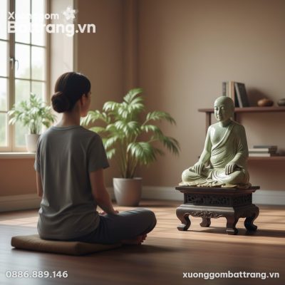 Một người đang ngồi thiền định trong tư thế bìn...