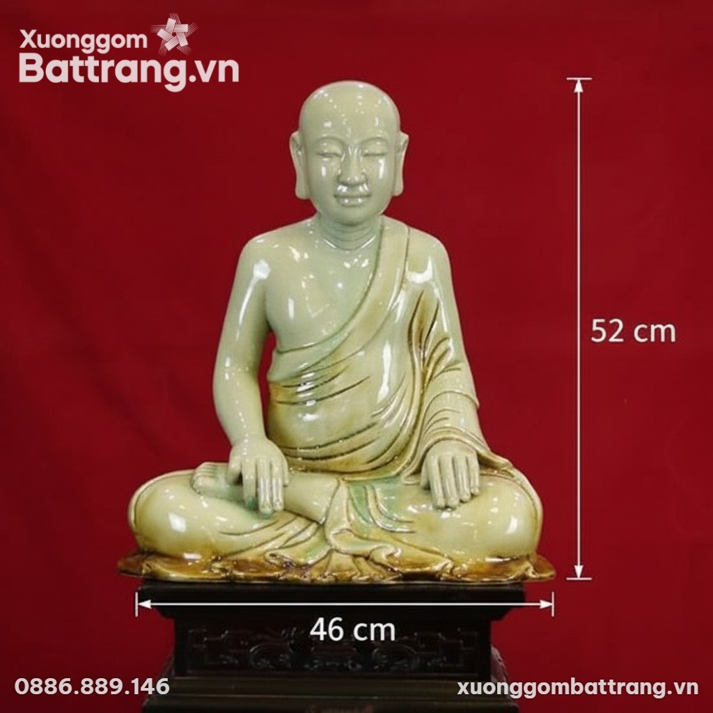 Kích thước Tượng Phật Hoàng Trần Nhân Tông Men Ngọc Rạn XG-TG11