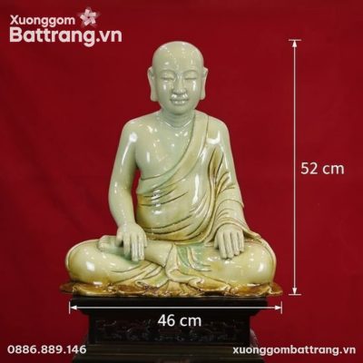 Kích thước Tượng Phật Hoàng Trần Nhân Tông Men Ngọc Rạn XG-TG11