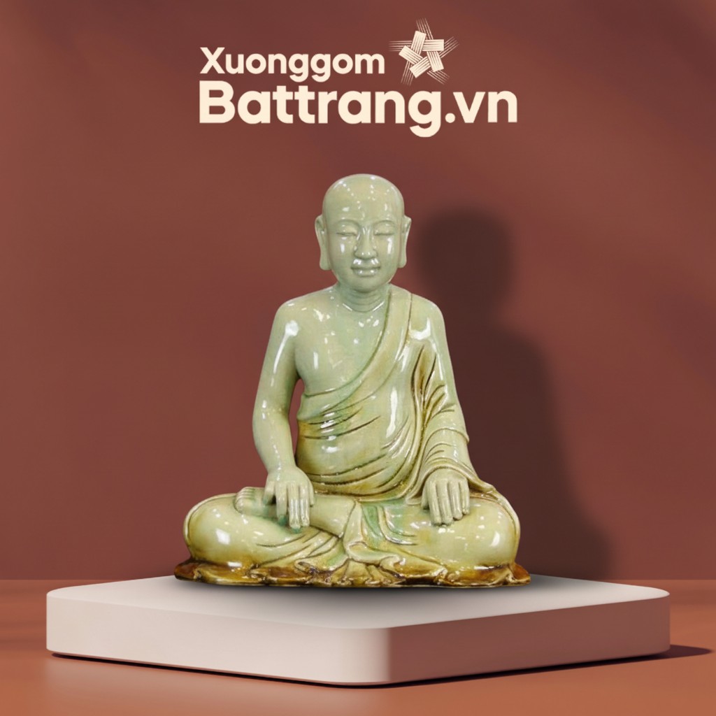 Tượng Phật Hoàng Trần Nhân Tông Men Ngọc Rạn XG-TG11