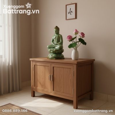 Một tượng Phật Thích Ca gốm sứ Bát Tràng men xa...