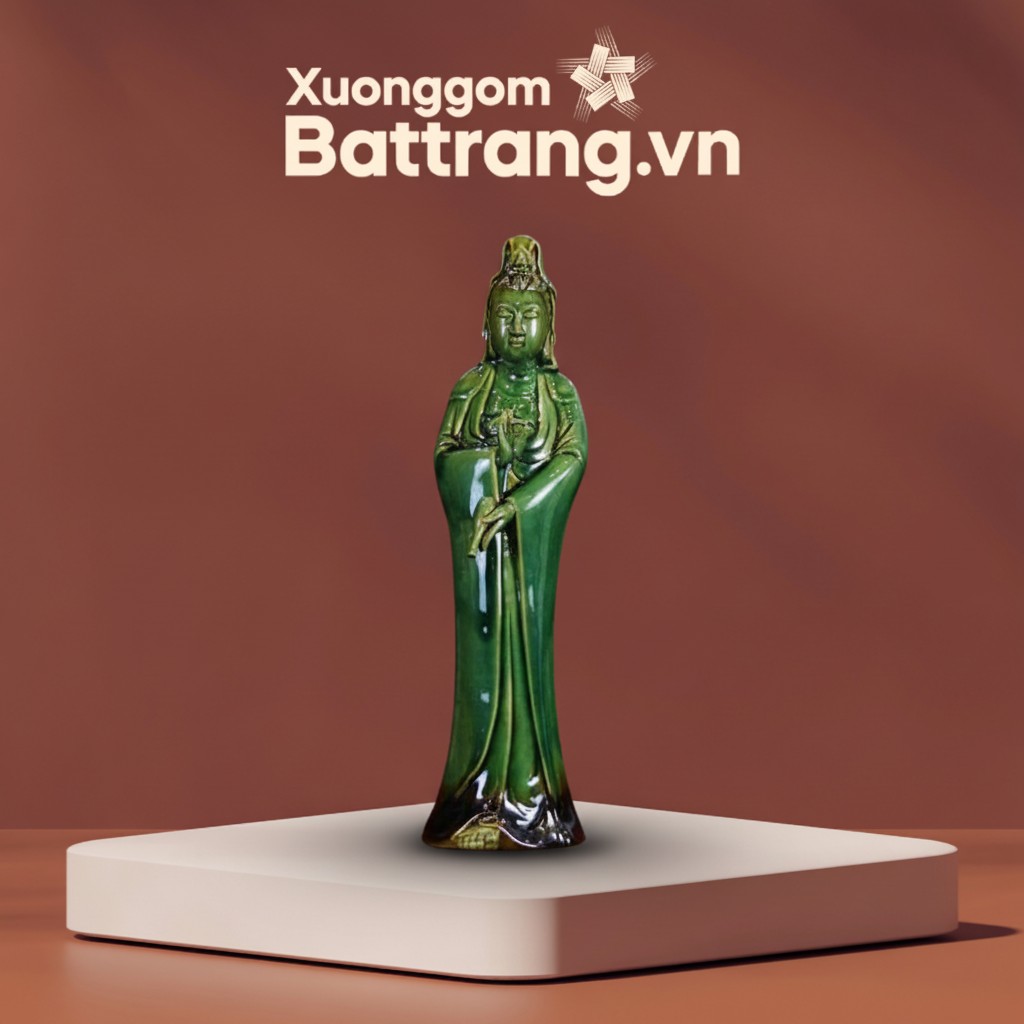 Tượng Quan Âm Bồ Tát Men Ngọc Lục Bát Tràng XG-TG05