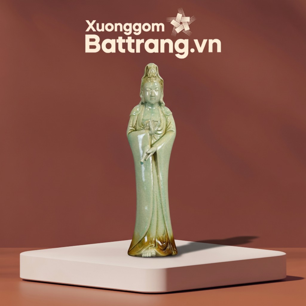 Tượng Quan Âm Bồ Tát Men Xanh Ngọc Bát Tràng XG-TG06